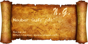 Neuber Győző névjegykártya